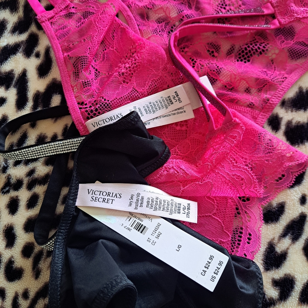 VS Shine strap panties bundle (L)New - Picture 3 of 3